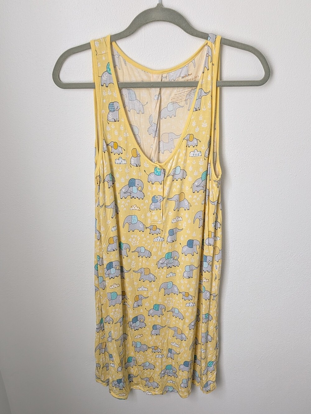 Little Sleepies Yellow Elephant Print Sleep Dress